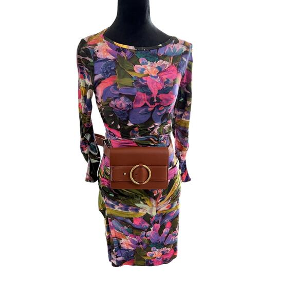 Nicole Miller Artelier Dress – Abstract Multi Floral Sheath RN62444 - Picture 1 of 7